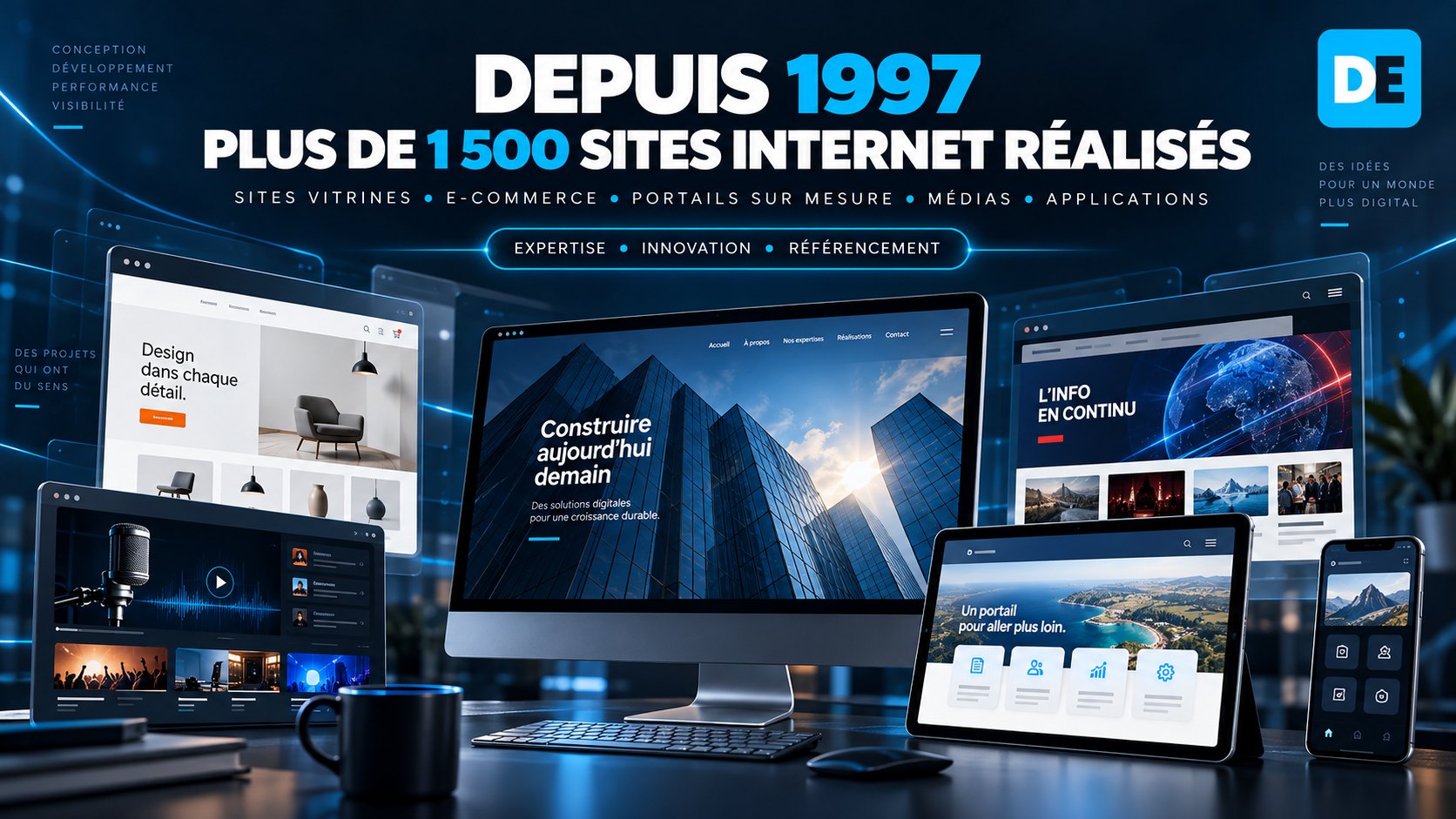 Depuis 1997, plus de 1 500 sites internet réalisés