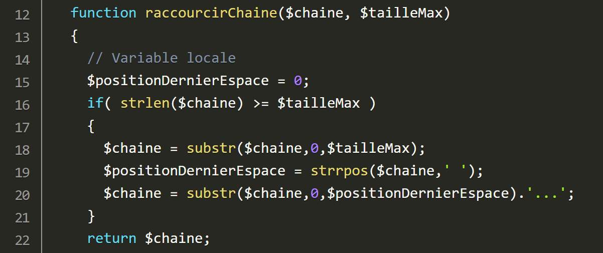 Comment réduire la taille d’un texte en php ?