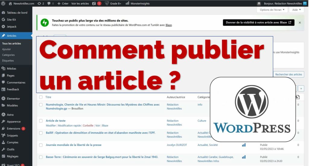 Dans cette vidéo tutorielle, je vous guiderai à travers les étapes nécessaires pour publier un article sur WordPress.